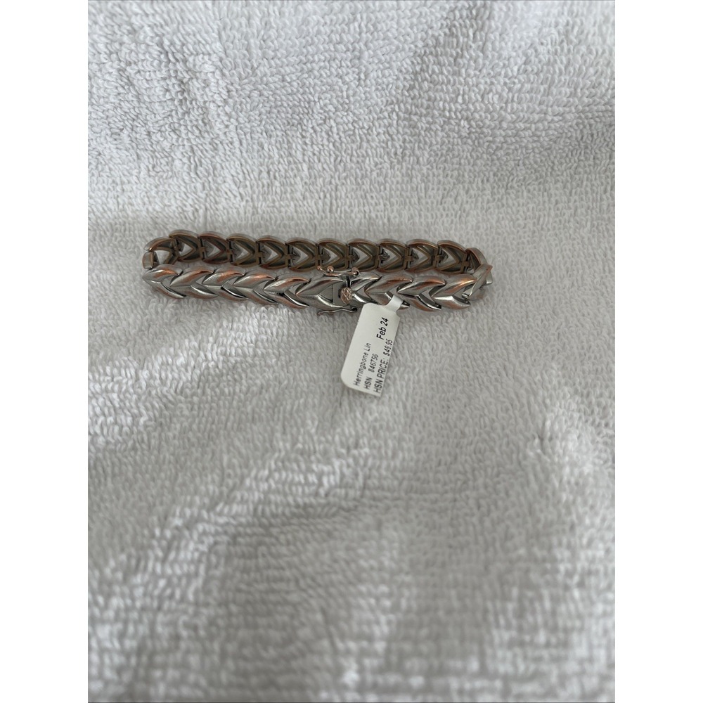 Bellezza 18K Rose Gold Plated Stainless Steel Link Bracelet HSN Item 846756